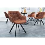Retro stoel THE DUTCH COURTURIER antiek bruin met decoratieve stiksels - 37614