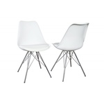 Design stoel NORDIC STAR grijze structuurstof houten poten eikenlook - 43421