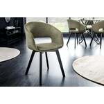 Design stoel NORDIC STAR groene structuurstof houten poten - 43425