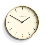 Retro Wooden Round Single-sided Gear Clock Arabic Number Wall Clock Diameter: 30cm (Gold)