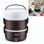 LINGRUI Multi-functie elektrische lunchbox elektrische verwarming isolatie koken mini rijstkoker CN Plug Specificatie: Drie laag (Paars)