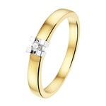 TFT Ring Diamant 0.12ct H SI Bicolor Goud