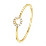 Ring geelgoud-diamant wit 0,10 crt Hsi 4 mm
