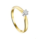 Ring geelgoud-diamant wit 0,10 crt Hsi 4 mm
