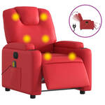 Leren relaxfauteuil idol 1222 rood, rood leer, rode stoel