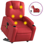 Vidaxl Tv-fauteuil Met Voetensteun Verstelbaar Kunstleer Zwart/rood