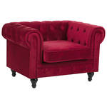 Leren fauteuil glamour, rood leer, rode stoel