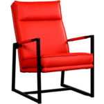 Leren fauteuil crossover 115 rood, rood leer, rode stoel