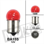 Lamp 12V BA15S 10 W rood (1)