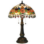 HAES DECO - Tiffany Tafellamp Vlinder Rood 41x20x41 cm Fitting E14 / Lamp max 2x25W