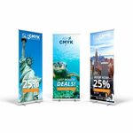 Kleine roll-up banner laten drukken - handige display voor je beursstand drukken