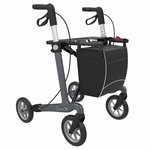 Server CF carbon ultralichtgewicht rollator | Gewicht: 5,3 kg | Kleur: Rood | Soft banden | Medium (extra laag) 135 - 164 cm | Rehasense