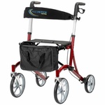 Lichtgewicht Rollator Cruiser | Grijs | Grote voor wielen | Met rugband, tas en stokhouder | MultiMotion | Aluminium