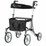 Lichtgewicht Rollator Cruiser | Blauw | Grote voor wielen | Met rugband, tas en stokhouder | MultiMotion | Aluminium