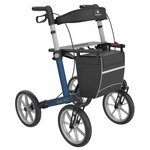 Rollator Server OS | Grote wielen | Soft banden | Zwart | Lengte; 165 - 195 cm | Met rugsteun en tas | Lichtgewicht rollator | Rehasense