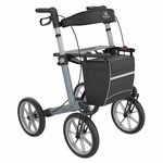 Rollator Server OS | Grote wielen | Soft banden | Champagne | Lengte: 165 - 195 cm | Met rugsteun en tas | Lichtgewicht rollator | Rehasense