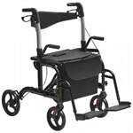 VEVOR rollator voor senioren, opvouwbare lichtgewicht aluminium rollator met verstelbare zitting en handgreep, rollator voor buitenmobiliteit met 8 inch terreinwielen, 136 kg laadvermogen rood