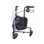 Lichtgewicht aluminium 3-wiel Rollator blauw