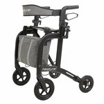 Rollator Neptune lichtgewicht (7,1 kg) | Incl. Fleshouder, Stokhouder, Rugband en tas | Mat-zwart | PR30265-BK | Able2