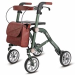Rollator Trive (6,5 kg) | Uplivin | British racing green | Zeer compact | Zachte banden | Lichtgewicht rollator | Rugsteun en tas | UPRLT01TR
