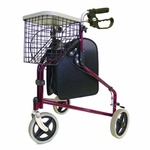 Driewiel Rollator Tri Walker (6,2 kg) | Binnen rollator | 3 wiel rollator | Met dienblad en mand | Max. gebruikersgewicht 130 kg | Drive medical