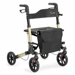 Rollator City Dubbel inklapbaar (7,8 kg) | MultiMotion | Dubbel opvouwbaar | Lichtgewicht | Compact | Champagne | 10050017
