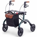 SALJOL Carbon rollator (5 kg) | Britisch racing green | Zachte banden | Lichtgewicht | Gesloten tas | 4058789009031