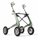 Carbon rollator Overland (6,7 kg) | by Acre | Lichtgewicht | Luchtbanden | Green metallic | CAROVERG | byAcre