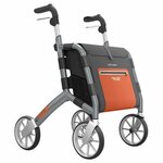 Rollator Let&apos;s Shop (6,9 kg) | TrustCare | Grote tas | Weggewerkte remkabels | Design | Grijs | TCLS102