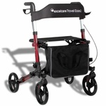 Lichtgewicht rollator Travel Eaze 2 (8 kg) | ExcelCare | Dubbel inklapbaar | Rosewood Red | 24300500