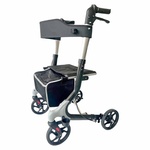 Lichtgewicht Rollator met Luxe tas | Donkergrijs | Geleverd met tas, rugsteun en stokhouder | Aluminium | Rollators | Mobiliteit