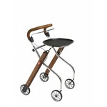 Trust Care Let&apos;s Go Indoor rollator walnoot/chroom