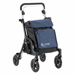 MultiMotion Shopper rollator met grote tas | Kleur: Blauw | Boodschappentrolley | Lichtgewicht rollator | Inklapbaar
