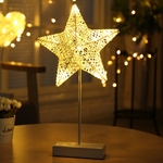 Star vorm rotan romantische vakantie LED licht met houder Warm Fairy decoratieve Lamp nachtlampje voor Kerstmis bruiloft slaapkamer (Warm wit)