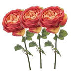 3x Stuks Witte Roos/rozen Kunstbloemen 69 Cm - Kunstbloemen