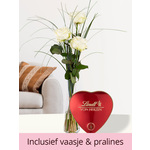 Boeket Rozen - 7 Stuks - Lossen op in het Water - Roze Rozen cadeau - Groen/Zwart