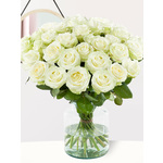 Brievenbusbloemen met persoonlijke kaart - Witte rozen