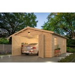 Garage Rydell 470x570 cm- Zadeldak- Onbehandeld vurenhout- Tuindeco