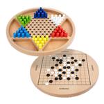 Kinderen houten multifunctionele ouder-kind interactieve puzzel board speelgoed set Specificatie: 2 in 1 hockey + vijf verdriet