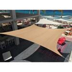 Express schaduwdoek wind doorlatend zandbeige 5.5 x 5.5 meter