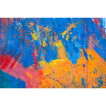Schilderij - Abstract geverfde muur, Kleurrijk schilderij, premium Print, Wanddecoratie