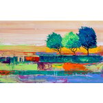 Schilderij - Prachtig schilderij van een wit paard, print op canvas, premium print