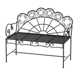 Outsunny tuinbank, stijlvolle 2-zits bloemenbank, weerbestendig metaal, perfect voor buiten, 120 x 60 x 76 cm, zwart | Aosom.nl