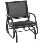 Outsunny schommelstoel, metalen tuinrelaxstoel, comfortabel en weerbestendig, ideaal voor terras en balkon, 75 x 66 x 85 cm, zwart | Aosom.nl