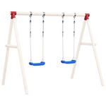 VidaXL Schommelset met 2 zitjes 38x16 cm polyetheen blauw