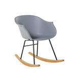 HOMCOM schommelstoel met stalen frame gestoffeerde relaxstoel fauteuil stoel woonkamer fauteuil lounge met gestoffeerde zitting fluweelzacht polyester