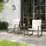 Inklapbare Schommelstoelen Set van 2 Tuinstoelen met Ademende Zitstof Schommelstoel voor Achtertuin Terras Zwembad Bruin