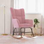 Schommelstoel fluweel roze