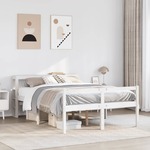 Seniorenbed met hoofdbord massief grenenhout wit 150x200 cm