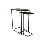 Consoletafel Set Fletcher - 60x35x77/40x25x70 - Goud/zwart